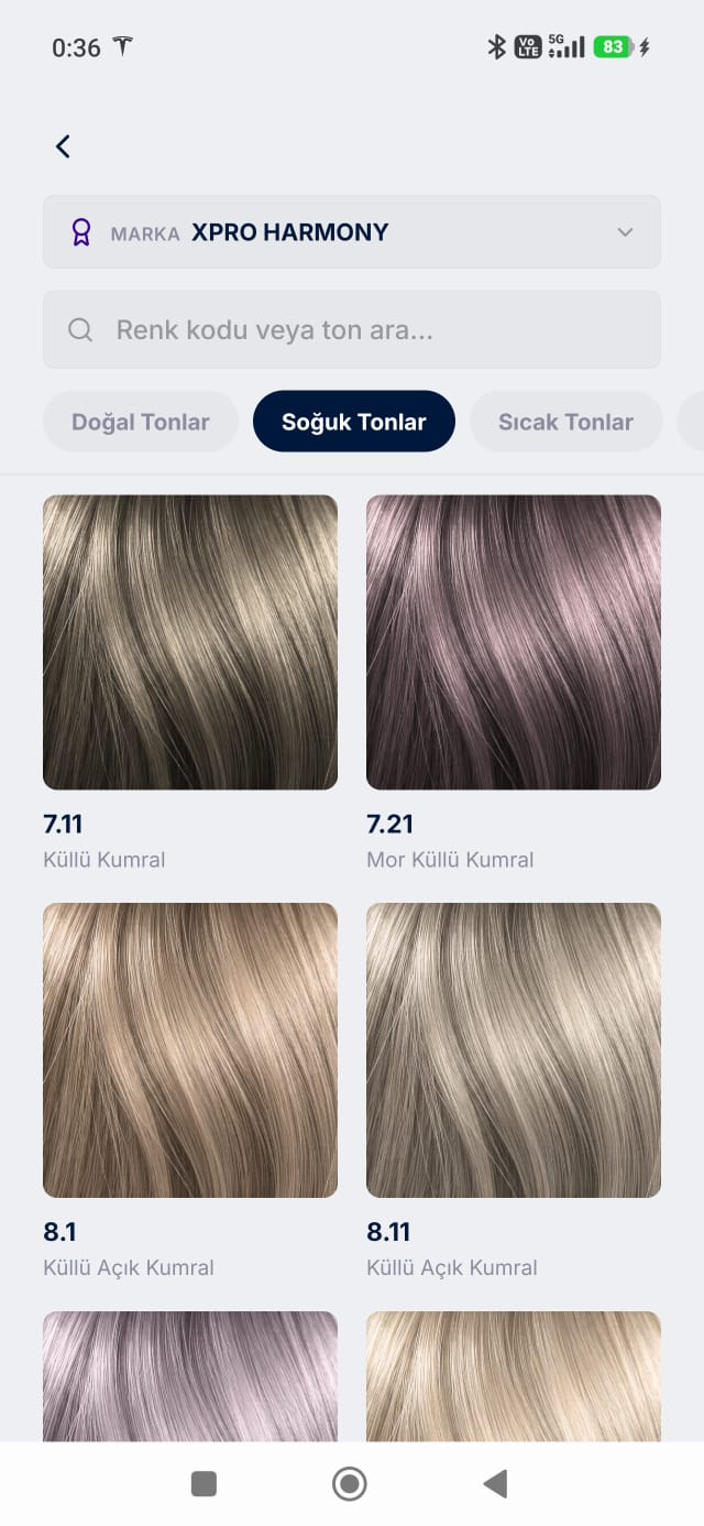 Soğuk Tonlar kataloğu
